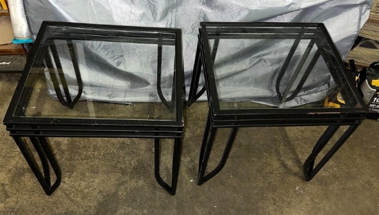 Pair of Metal and Glass End tables 20" x 19"