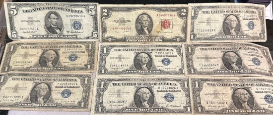 Lot of Old Silver Certificate Bank Notes