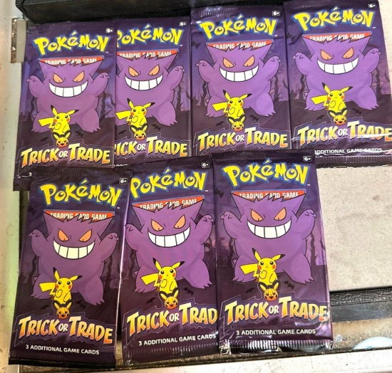 7 New Sealed Packs of Pokemon Cards