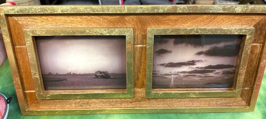 Double Picture Frame with gelatin emulsion producing a Romanic images