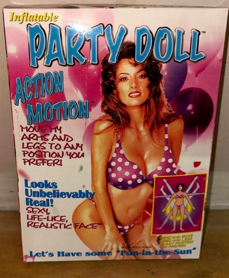 NIB Novelty Blow up Party Doll