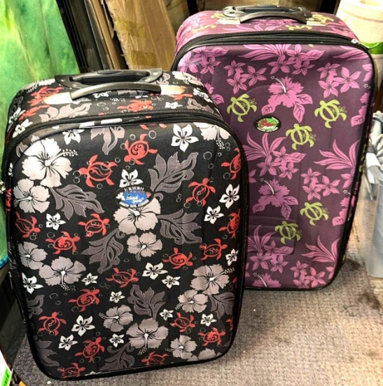 2 Hawaiian Print Luggage