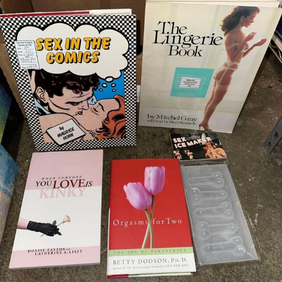 Adult Related Content Books and Penis Shaped ice cube maker NIP