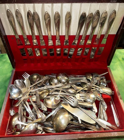 Old Unsearched Flateware- Silverware Holder is full