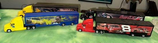 4 Dale Earnhardt Die Cast Semi-Trucks with Trailers