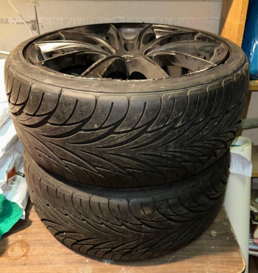 Pair of Federal 205/40 R17 Tires and rims- With a Good amount of thread