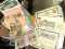 Big Box of old Foreign Currency and Old Stock Bond Certificates etc