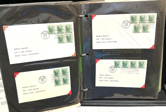 Binder of Vintage Postage Stamps in protective sleeves