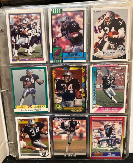 12 Page Binder includes Bo, Marino, Wilson, Barry, Deion, Sanders, Montana, Rice, Rodgers and more