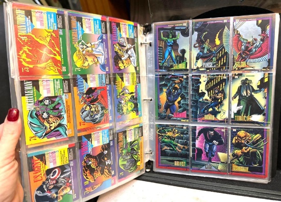 Binder Full of 1990's Skybox Marvel Trading Cards