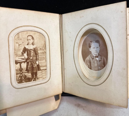 Antique Photo Album with Old Black & White Photographs