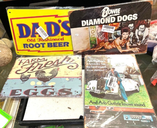 4 Metal Signs