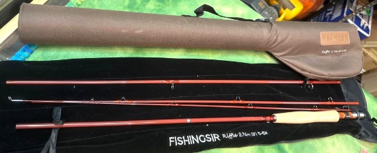 9' Fly Fishing Pole by FishingSir 4pc with cork handle 5/6 line weight with Case
