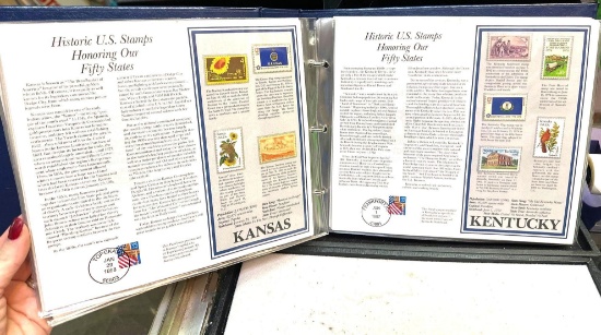 Binder of Historic US Stamps Honoring our 50 States