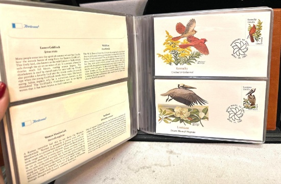 Binder of The Birds & Flowers of the 50 Capitals US Postage Stamps