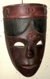 Carved Mask with Raised Flowers 12