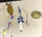 Royal Blue Angel Sun Catcher and Moon Iridescent Jeweled Sun catcher and I Love you Coin