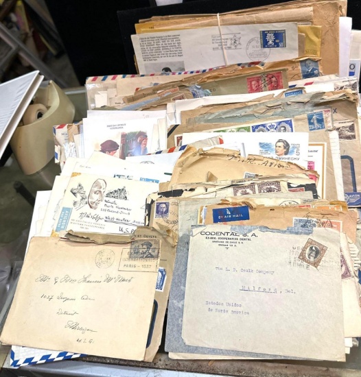 Group of Foreign Envelopes with Stamps - some dating back 100 years