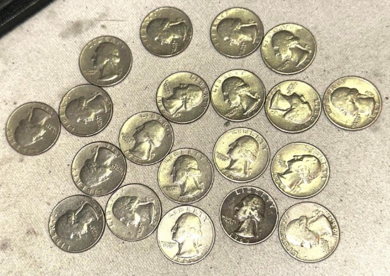 20 Washington Quarters 1965, 1966 and 1967