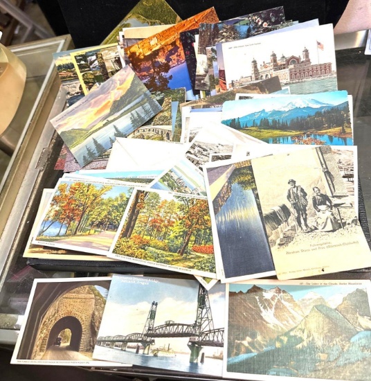 70+ Vintage Post Cards- some have been Mailed with Stamps