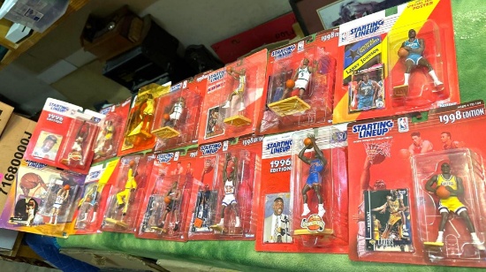 16 NIB Starting lineup Basketball Action Figures from 1990's