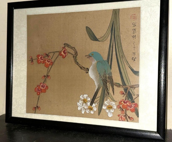 Framed Beautiful Japanese Print on Linen