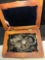 Vintage Inlaid Jewelry box w/Velvet Lining Filled with As-IS Sterling silver Jewelry