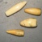 4 Walrus Ivory anvil arrowheads Stunners for small Animals