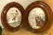 Pair of Etched Prints c:1855 Godey's Ladies Fashions in Original Wood Frames