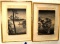 Pair of Early Japanese Monotone Wood Block Prints Signed in Plate and in Pen ink 15