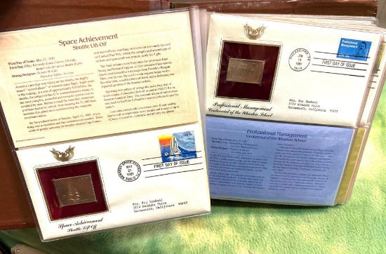 Album Full of 22kt Gold Replicas of United States Stamps