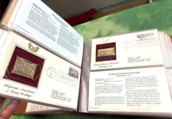 Album Full of 22kt Gold Replicas of United States Stamps