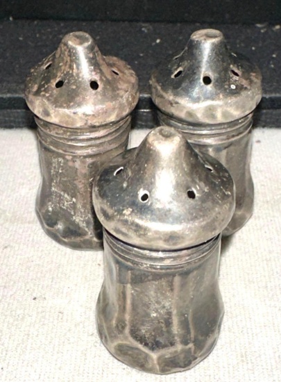 3 Sterling Silver Salt and Pepper Shakers-