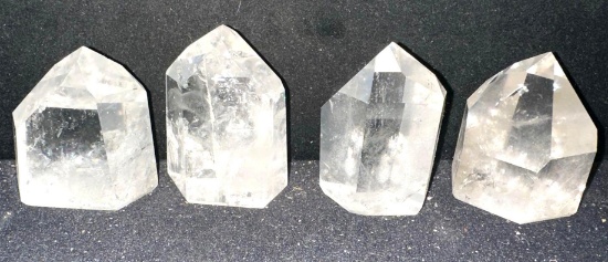 4 Large Samples of Fire & Ice Crackle Quartz Crystal