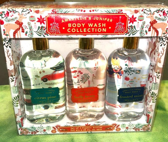 New Amaryllis & Juniper Body Wash Collection 3pk