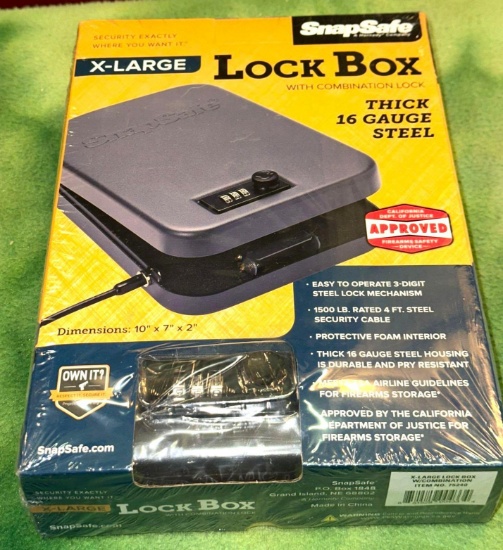 New Snap Safe X- Large Fire Arm Lock Box