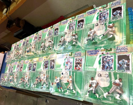 12 New in packages Starting line up Classic Doubles Football Action Figures from 1990's- 24 Figures