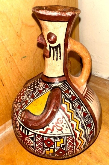 Colorful Peruvian Effigy water Jar- Middle 19th Century