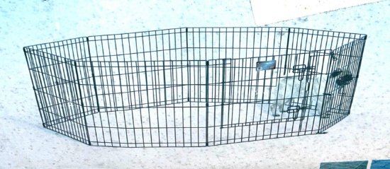 Black E-Coat Exercise Pet Pen; 8 Panels 24" x 24" each