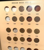13 Indian Head Pennies in Album 1882-1909