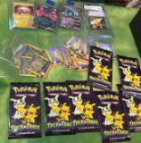 Pokemon Card Lot- 7 Sealed Packs, Graded Sticker, Stickers and Japanese Foil Cards