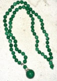 Matched Jade Necklace with Hade Drop 5mm Beads- Hand Knotted
