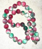 Hand Knotted Watermelon Jade Necklace