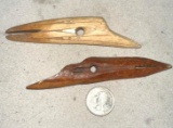 2 Old Ivory and Bone Inuit Seal Harpoon Points