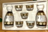Boxed Japanese Set of 2 Bottles and 5 Cups