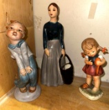 3 Figurines- Signed Hummel Girl by Erick Stouffer, Heidi Schoup Hollywood Gal & Little Girl
