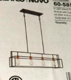 NIB Satco Nuvo 4 Light Island Pendant Light fixture Bronze w/Copper Accents