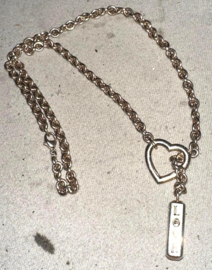 Sterling Silver Necklace with Heart Pendant