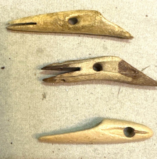 3 Types of Prehistoric Walrus Bone Harpoon Points for small Animals