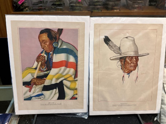 2 Portraits by Winold Reiss Morning Gun and Arrow top